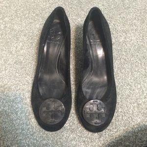 Tory burch suede wedges