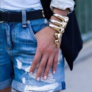 Noir Dinosaur Bones Rib Cage Cuff Bracelet