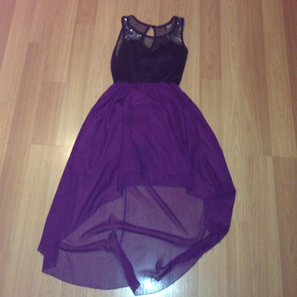 High Low Purple Dress