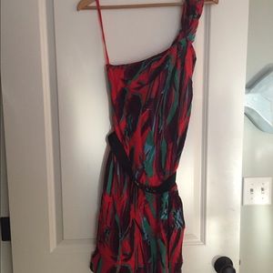 One shoulder belted dress