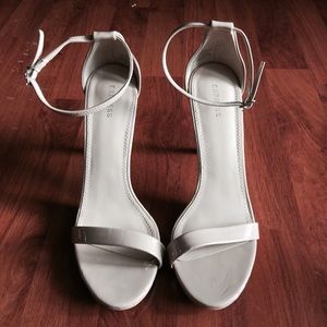 Express nude sandal heels