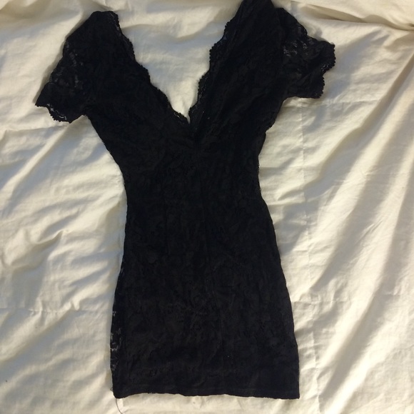 Tobi little black lace dress