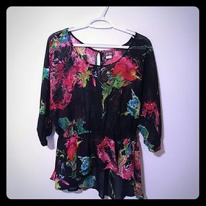 Sheer Flower Blouse