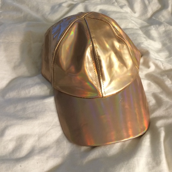 LF metallic gold baseball cap