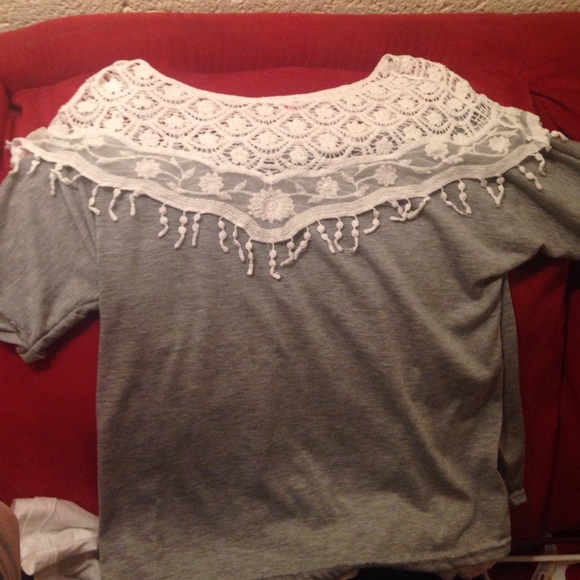 Lace and fabric top