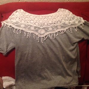 Lace and fabric top
