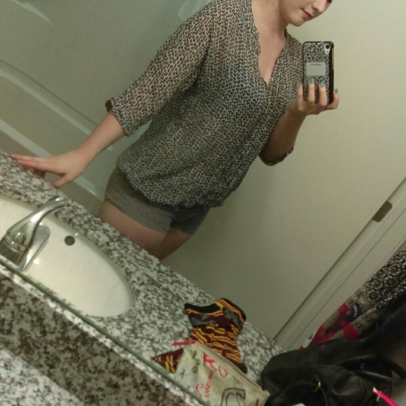 Black and white blouse.