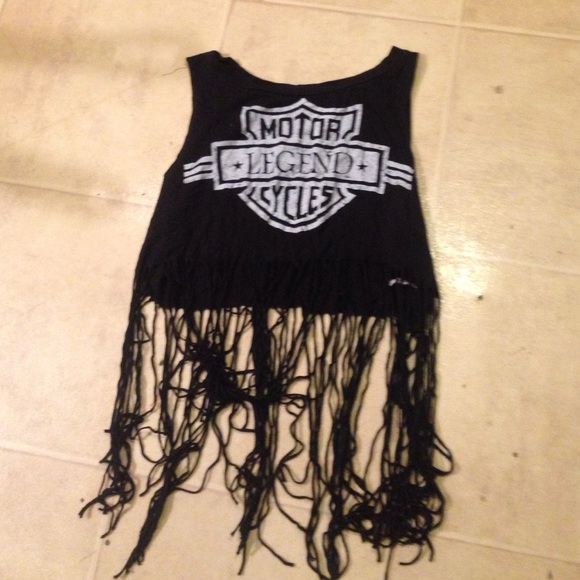 🏍 Harley Davidson Muscle Tee Shredded At The Ends - Picture 1 of 1