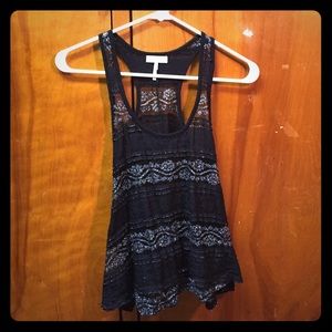 Black and silver tank top.