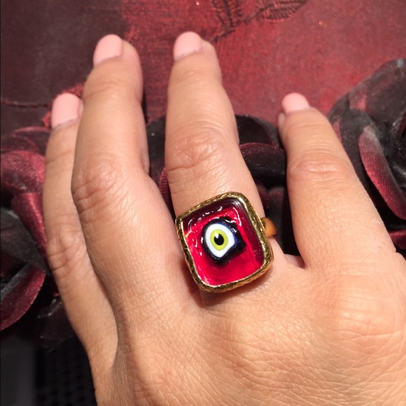 Sterling silver size 7 resin ring