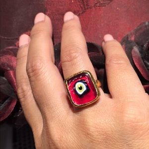 Sterling silver size 7 resin ring