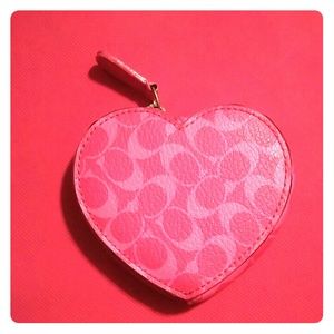 Authentic Coach heart shaped coin purse