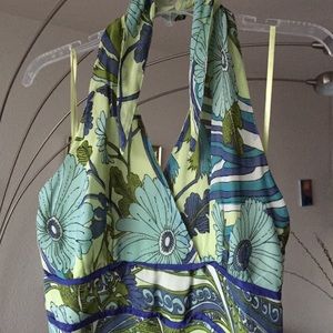 Sassy halter dress, open back.