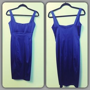 Sz2 Calvin Klein Sapphire Blue Silk Dress