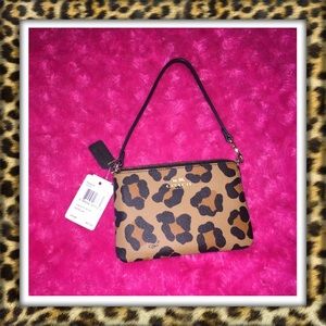 Flash Sale!!! Coach Ocelot Canvas/Leather Wristlet