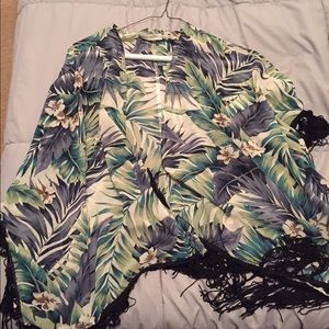 Fringed Tropical Kimono