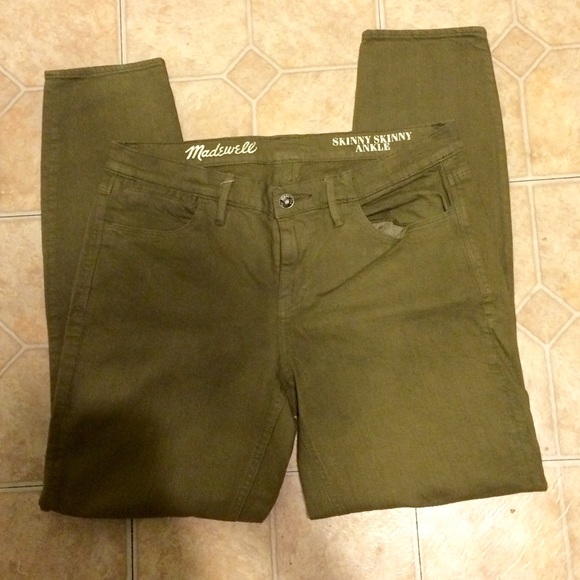 Madewell olive 'Skinny Skinny Ankle' jeans