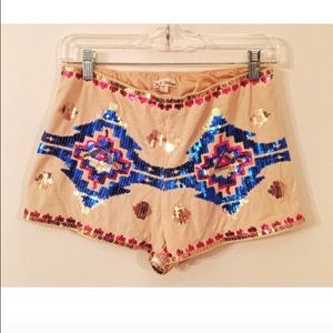 Sequin Aztec shorts