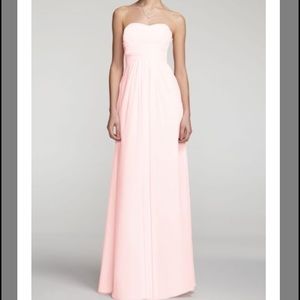 David's Bridal petal pink dress style F15555