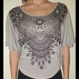 Grey Batwing Sleeve Top
