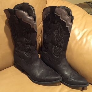 Black Cowboy Boots New