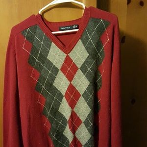Mens argyle wool sweater