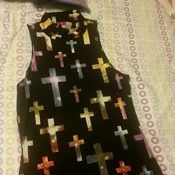 Black multicolor cross dress