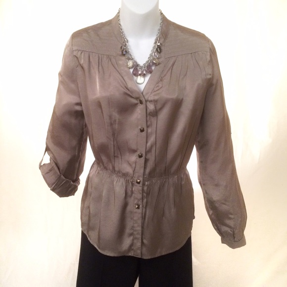 Aryn K Taupe Blouse