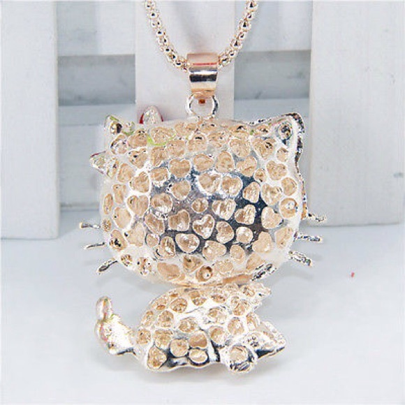 Betsy Johnson crystal kitten pendant. - Picture 2 of 2