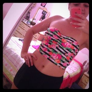 Victoria secret pink floral crop top
