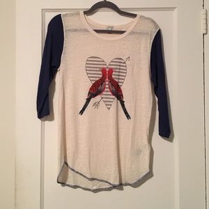 J.Crew Love Bird Baseball Tee
