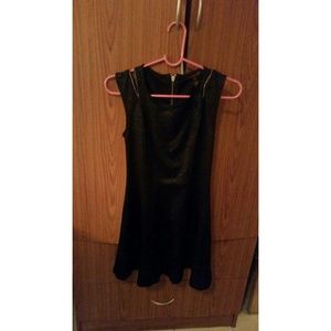 Faux leather black dress