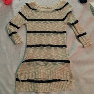 Cream and navy stripped sweater