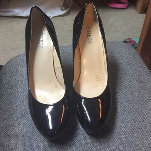 Black patent pumps