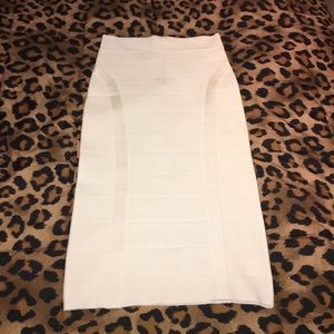 NWT bebe White Midi Bandage Skirt