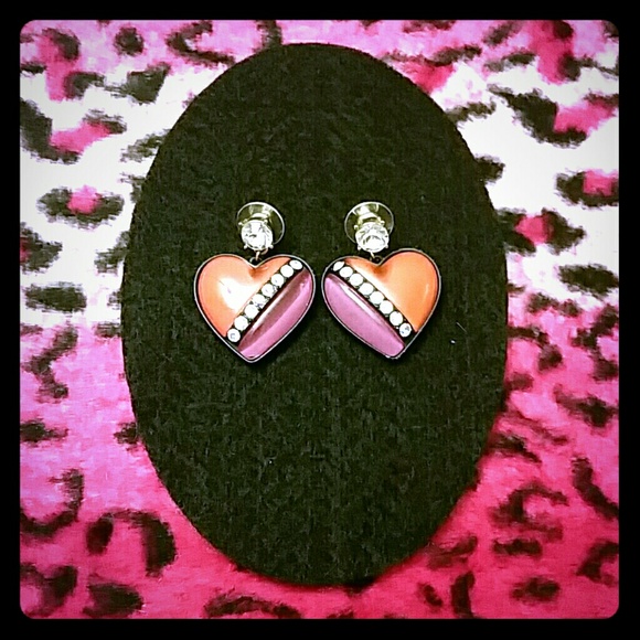 Betsey Johnson Mod Heart Earrings