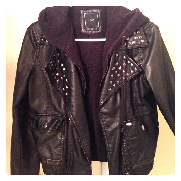 OBEY Propaganda Studded Leather Jacket