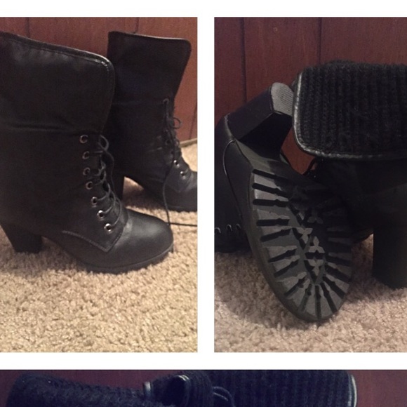 Cute, warm, very comfy black booties. - Picture 2 of 2