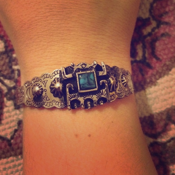 Vintage Silver Bracelet with Turquoise