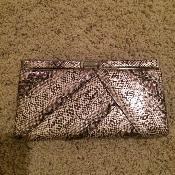 Apt 9 Snakeskin Print Clutch