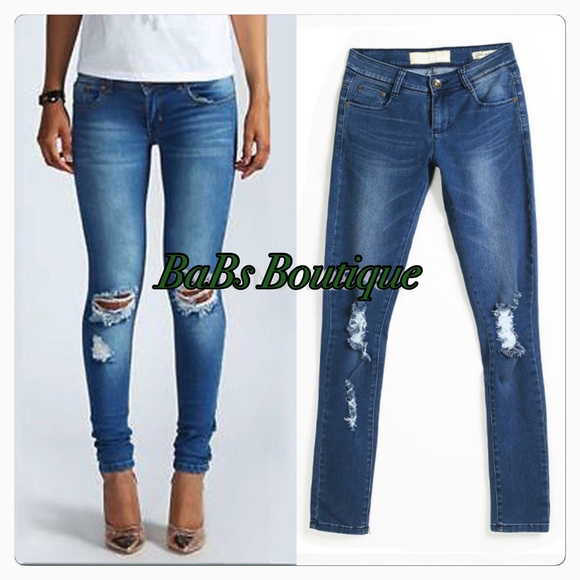 Pants - Denim Destroyed Jeans