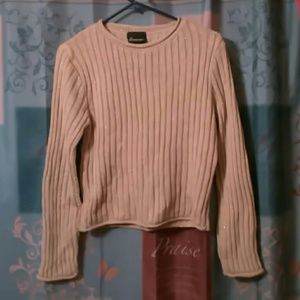 Tan with gold sparkles sweater