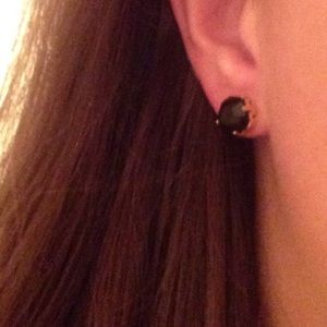 black stone stud earrings