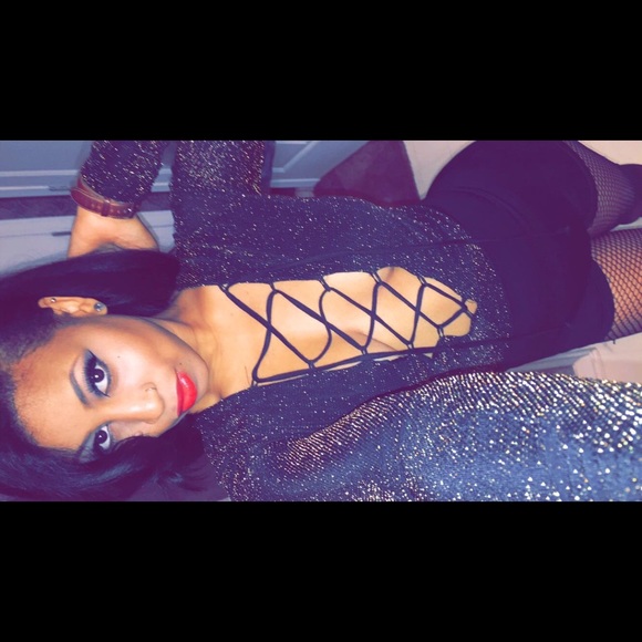 Black and gold lace up bodysuit