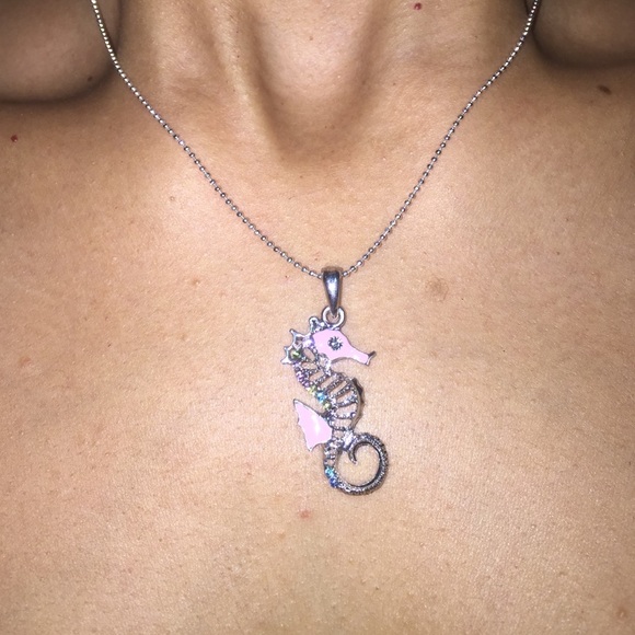 Colorful Sea Horse Charm Pendant Necklace