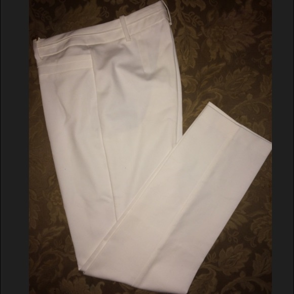 White straight fit suit pants