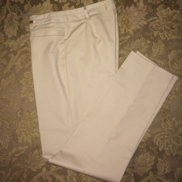 Latte colored straight leg suit pants
