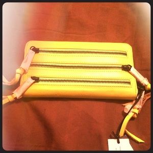 NWT - 3 Zip Rebecca Minkoff Wallet in Acid Yellow