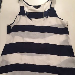 Striped Tank with Split Back Detail