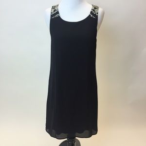 Francesca's Black Printed Shift Dress